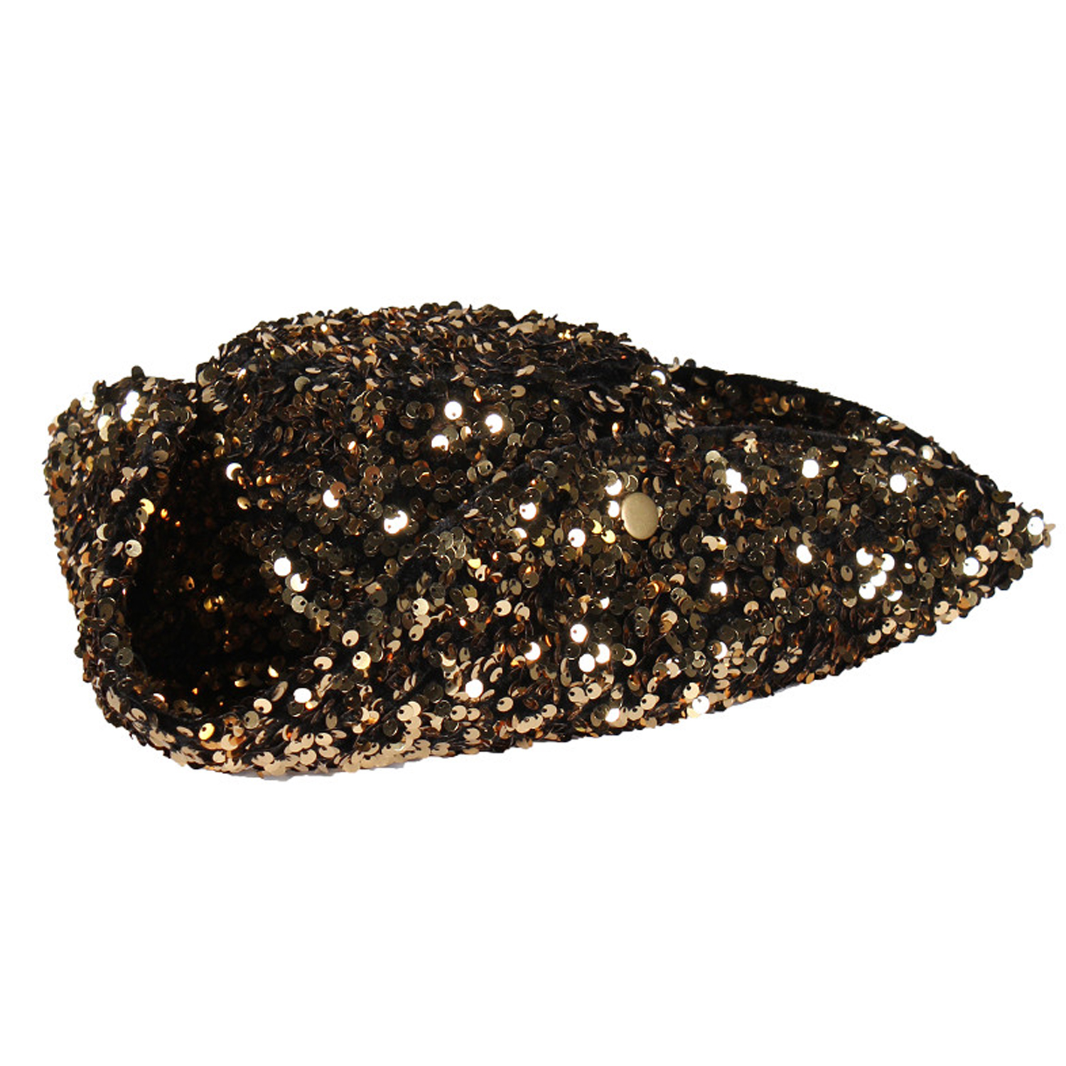 NEU Hut Dreispitz Deluxe mit Pailletten in gold-schwarz, Kopfweite 57-58cm