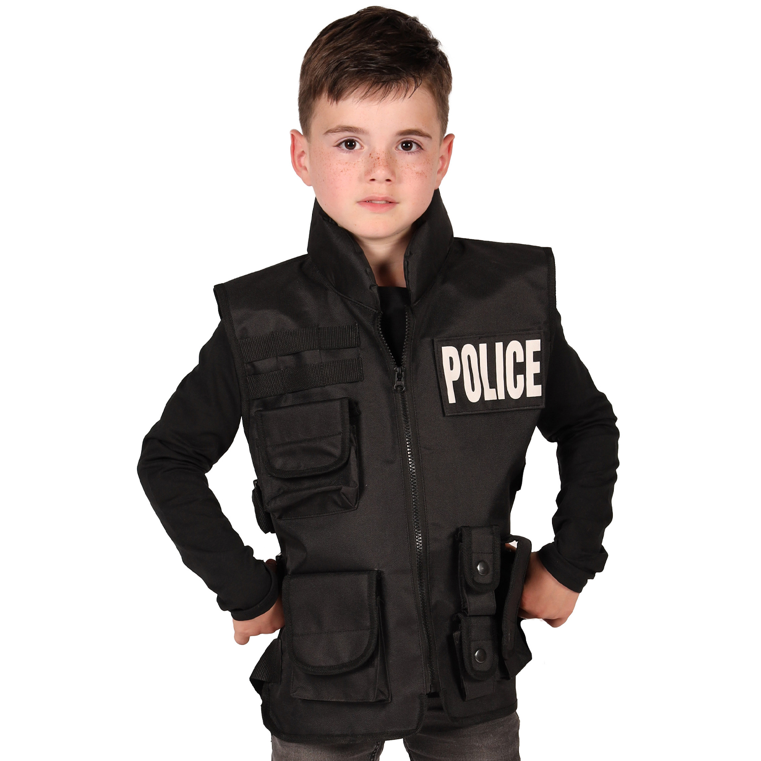 NEU Einsatz-Weste fr Kinder mit Patches fr SWAT, Polizei und FBI, Einheitsgre