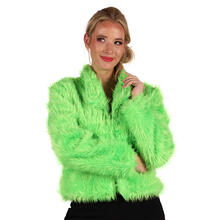 Damen-Kost�m Pl�sch-Jacke, neon-gr�n, Gr. XS-S