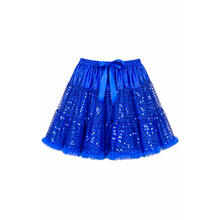 Damen-Kost�m Petti-Coat Sequin-Star, mit Pailletten, blau, Einheitsgr��e