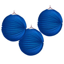 SALE-PACK! Lampion rund, ca.  22 cm, blau 48 Stk.