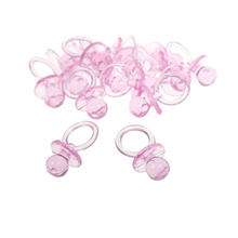 Schnuller aus Kunststoff transparent - rosa, Dekoration / Accessoire fr Baby Shower Party, Gre ca. 2,5 cm, 18 Stck