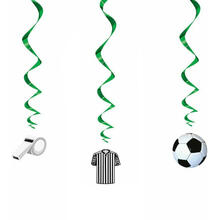 Girlande spiralfrmig / Deckenhnger, Motto Fuball fr Kindergeburtstag, Lnge: ca. 66 cm, 3 Stck
