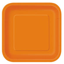 NEU Teller aus Pappe, Premiumqualität, quadratisch, Größe ca. 23x23 cm, Vorteilspack mit 14 Stück, Farbe: orange