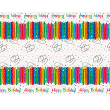Tischdecke Happy Birthday aus Kunststoff, Kindergeburtstag, Regenbogenfarben / bunt, Größe: ca. 137 x 213 cm