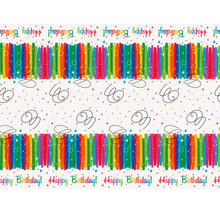 SALE Tischdecke Happy Birthday aus Kunststoff, Kindergeburtstag, Regenbogenfarben / bunt, Gre: ca. 137 x 213 cm