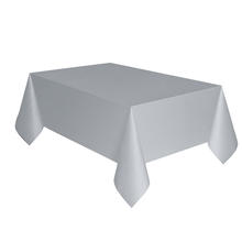 NEU Mehrweg-Tischdecke aus Kunststoff, Gre ca. 137x274cm, silber