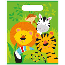 Geschenktüten für Mitgebsel / Gastgeschenke beim Kindergeburtstag, Motto Dschungel Tiere, 8 Stück