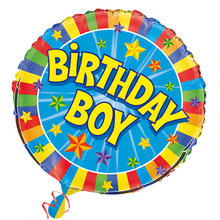 Folienballon Birthday Boy, für Kindergeburtstag Junge, beidseitig bedruckt, Größe: ca. 45 cm