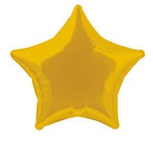 Folienballon Stern Unifarben, Premiumqualität, beidseitig bedruckt, Größe: ca. 50 cm, Farbe: Gold
