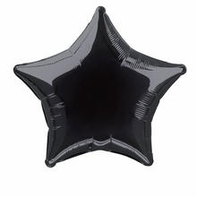 Folienballon Stern Unifarben, Premiumqualität, beidseitig bedruckt, Größe: ca. 50 cm, Farbe: Schwarz