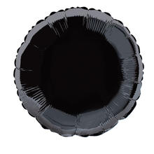 Folienballon Rund Unifarben, Premiumqualität, beidseitig bedruckt, Größe: ca. 45 cm, Farbe: Schwarz
