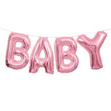 SALE Folienballon Girlande fr Baby Shower Party, Raumdekoration, rosa - metallisch, Mdchen / Girl