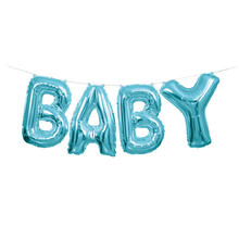 SALE Folienballon Girlande fr Baby Shower Party, Raumdekoration, blau - metallisch, Junge / Boy