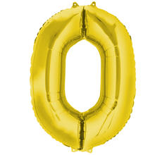 Riesiger Folienballon Zahl 0, Premiumqualität, Höhe: ca. 86 cm, Farbe: Gold