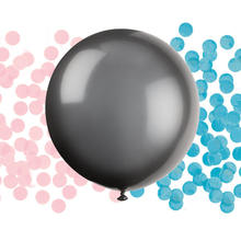 SALE Luftballon Latex Gender Reveal / Baby Shower Party mit Konfetti in rosa & blau, schwarz / grau, Gre: ca. 60 cm