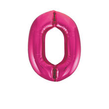 SALE Riesiger Folienballon Zahl 0, Premiumqualitt, Hhe: ca. 86 cm, Farbe: Pink