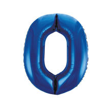 Riesiger Folienballon Zahl 0, Premiumqualität, Höhe: ca. 86 cm, Farbe: Königsblau