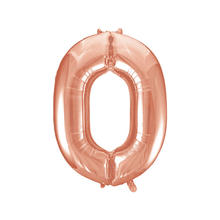 Riesiger Folienballon Zahl 0, Premiumqualität, Höhe: ca. 86 cm, Farbe: Rosé Gold