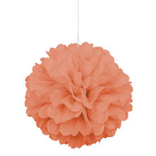 SALE Pompom / Blume aus Papier, Raumdeko zum Aufhängen für Geburtstag, Hochzeit, Party & Co., Größe: ca. 40 cm, Farbe: Koralle