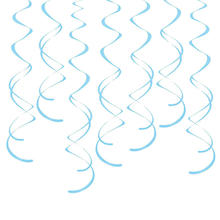 SALE Girlande spiralfrmig / Deckenhnger, Lnge: ca. 7,9 cm, 8 Stck, Farbe: Hellblau