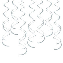 SALE Girlande spiralfrmig / Deckenhnger, Lnge: ca. 7,9 cm, 8 Stck, Farbe: Silber