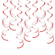 SALE Girlande spiralfrmig / Deckenhnger, Lnge: ca. 7,9 cm, 8 Stck, Farbe: Rot