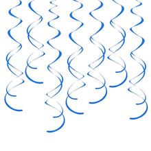 Girlande spiralförmig / Deckenhänger, Länge: ca. 7,9 cm, 8 Stück, Farbe: Königsblau