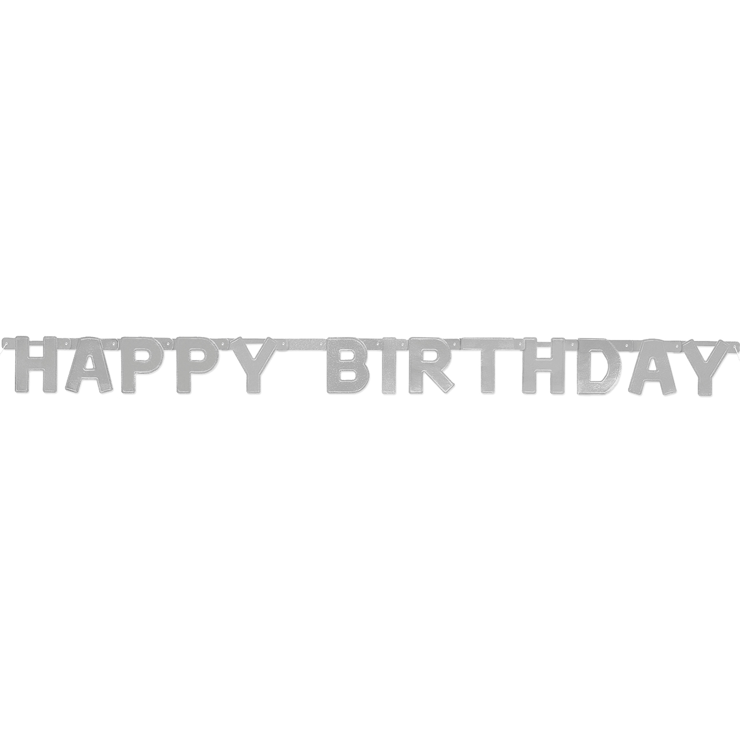 NEU Girlande Happy Birthday silber, 122cm