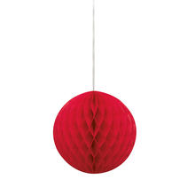 SALE Wabenball / Pompom aus Papier, Raumdeko zum Aufhngen, Gre: ca. 20 cm, Rot