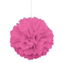 Pompom / Blume aus Papier, Raumdeko zum Aufhängen für Geburtstag, Hochzeit, Party & Co., Größe: ca. 40 cm, Farbe: Pink