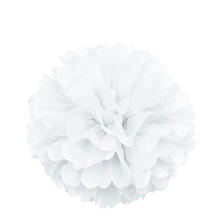 Pompom / Blume aus Papier, Raumdeko zum Aufhängen für Geburtstag, Hochzeit, Party & Co., Größe: ca. 40 cm, Farbe: Weiß