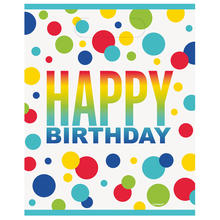 SALE Geschenkt�ten Happy Birthday f�r Mitgebsel / Gastgeschenke beim Kindergeburtstag, Regenbogenfarben gepunktet, 8 St�ck