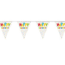 SALE Groe Wimpelkette Happy Birthday, Kindergeburtstag Dekoration, Design Folienballon bunt, Lnge: ca. 3,66 m
