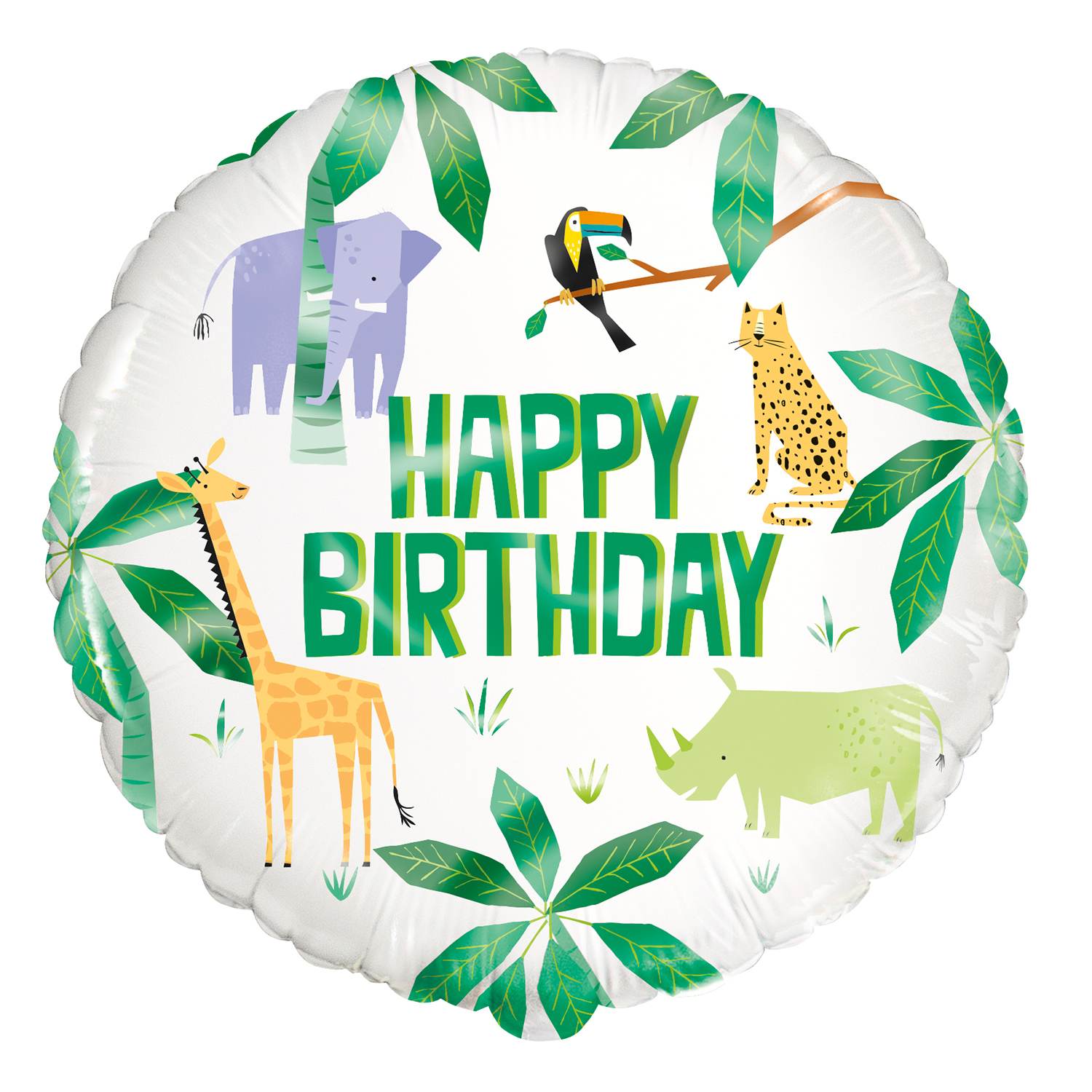 NEU Folienballon Happy Birthday Tier Safari, 45cm