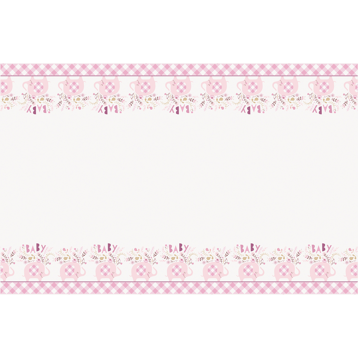 SALE Tischdecke Babyparty rosa Elefant, 137x213 cm