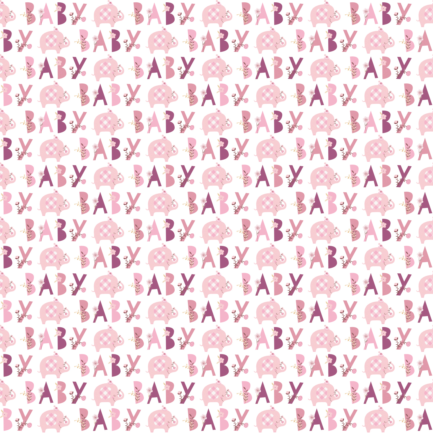 SALE Geschenkpapier Babyparty rosa Elefant, 76x152 cm