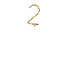 SALE Wunderkerze Zahl 2, ca. 18cm, Gold