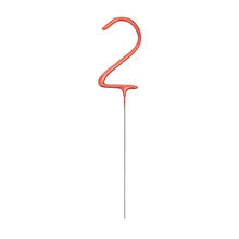 SALE Wunderkerze Zahl 2, ca. 18cm, Ros-Gold