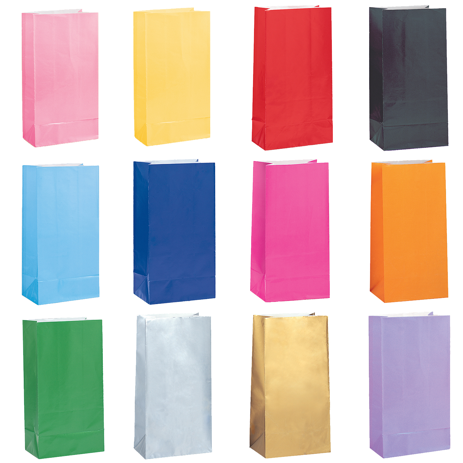 SALE Geschenktüten aus Papier, 25x12x8 cm, verschiedene Farben, 12 Stück