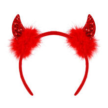 NEU Haarreif Teufelshrner mit Pailletten, rot