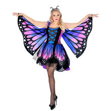 NEU Damen-Kostm Schmetterlingskleid blau, inkl. Flgeln, Tutu und Haarreif, Gr. S
