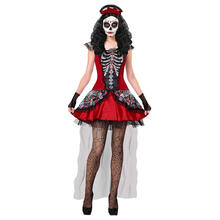 NEU Damen-Kostm Day of the Dead, Kleid mit Handschuhen und Kopfschmuck, Gr. XS