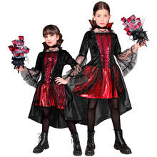 NEU Kinder-Kostm Vampirin, Kleid mit Halskette, schwarz-rot, Gr. 116, fr Kinder von 4-5 Jahren