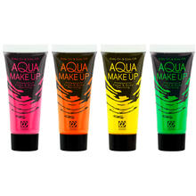 NEU Profi-Aqua-Schminke Neon auf Wasserbasis, leuchtet unter UV-Licht, 30 ml - Verschiedene Farben
