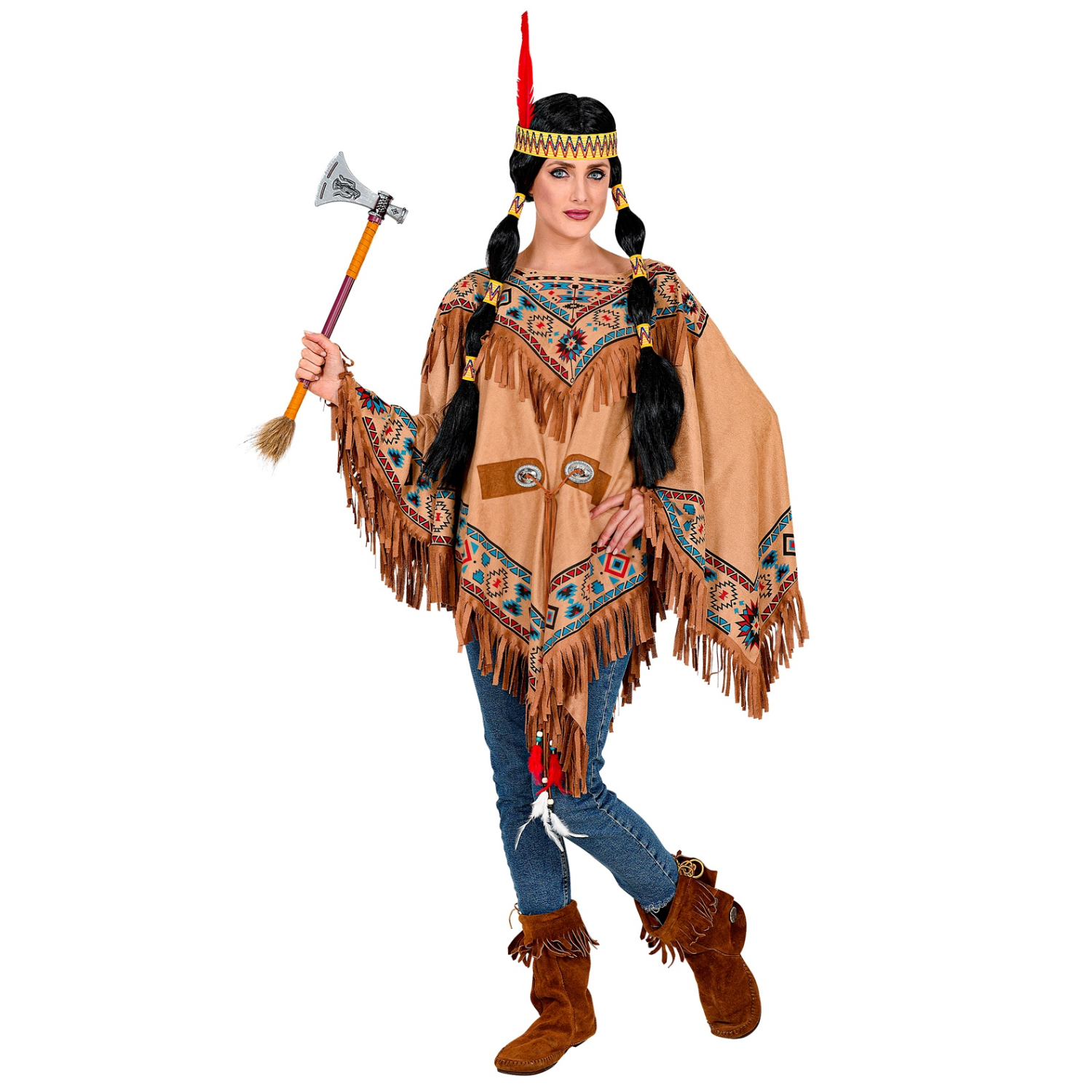 NEU Kostüm-Poncho Indianerin, Einheitsgröße