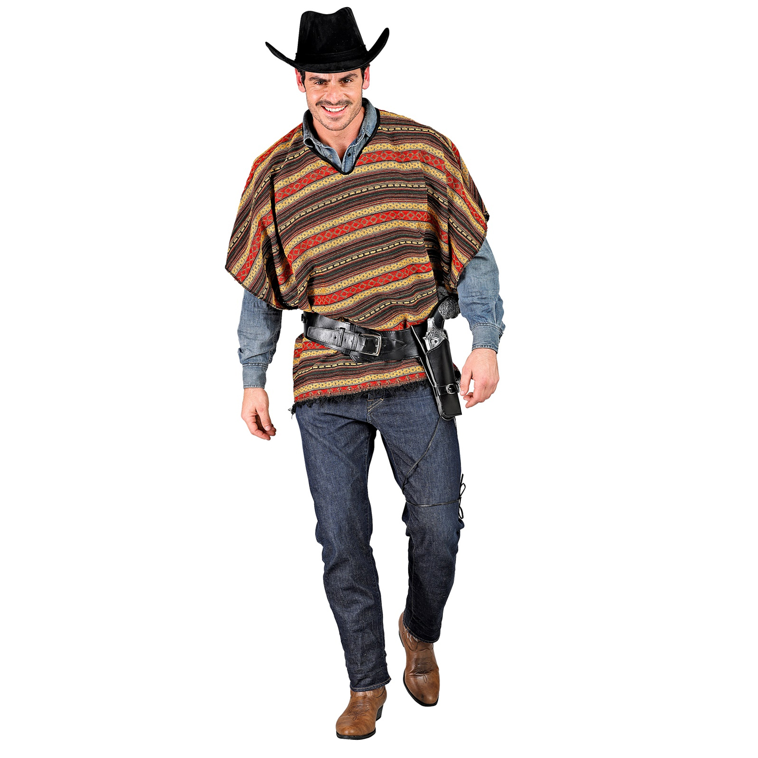 NEU Unisex-Kostm Wild West Poncho, wendbar, Einheitsgre