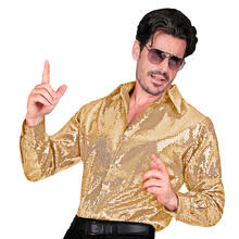 NEU Herren-Kostm Pailletten-Hemd gold, Gr. S-M