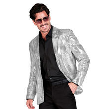 NEU Herren-Kostm Pailletten-Jacke silber, Gr. S