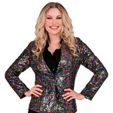 NEU Damen-Kostm Disco-Blazer mit Pailletten, bunt, Gr. S